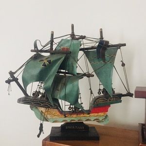 Handmade vintage Santa Maria pirate ship